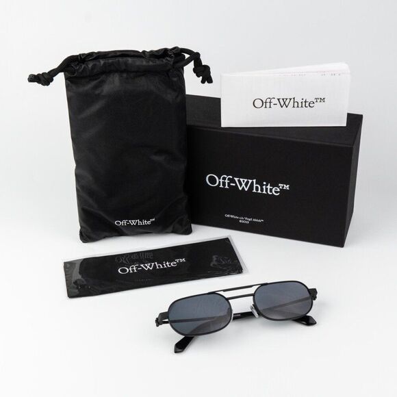 Off-White VAIDEN Women Sunglasses Black Grey Oval OERI123 VAIDEN 1007 main image 12